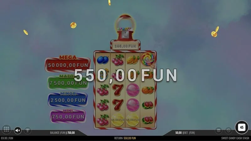 Sweet Candy Cash Stash - trò chơi cơ bản với chiến thắng trên một dòng